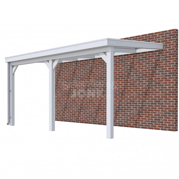 Veranda Classic 500, 512 x 310 cm., vuren, dakplaten helder, lichtgrijs gespoten