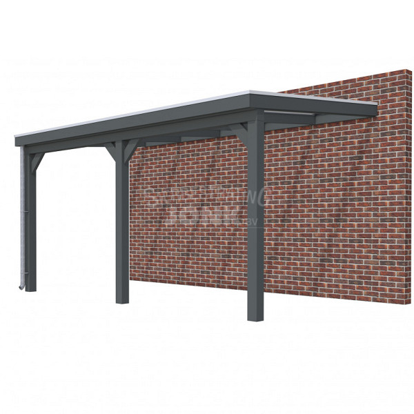 Veranda Classic 500, 512 x 310 cm., vuren, dakplaten opaal, antraciet gespoten