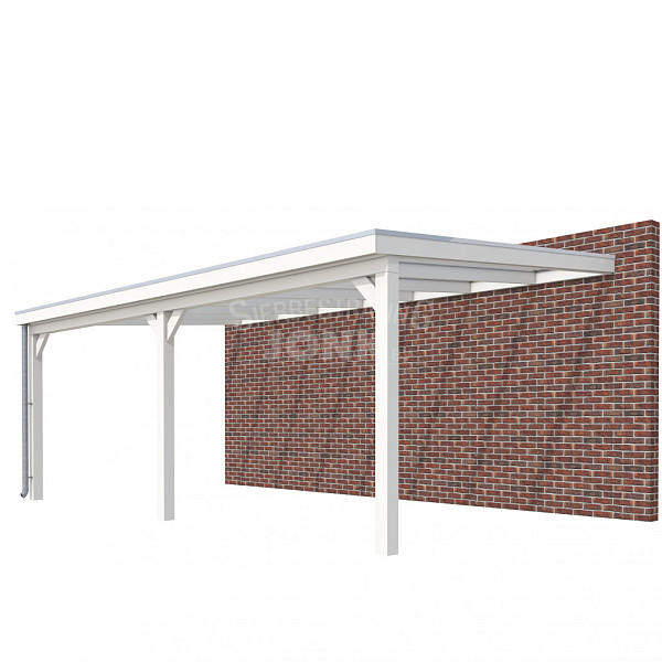 Veranda Classic 700, 712 x 410 cm., vuren, dakplaten opaal, wit gespoten