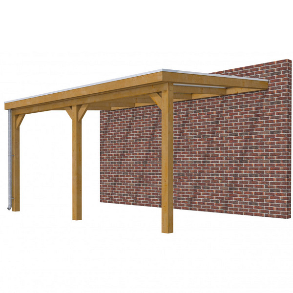 Veranda Classic 500, 512 x 360 cm., douglas, dakplaten helder, groen geïmpregneerd