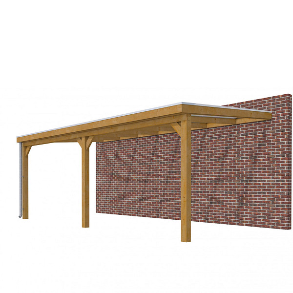 Veranda Classic 700, 712 x 360 cm., douglas, dakplaten helder, groen geïmpregneerd