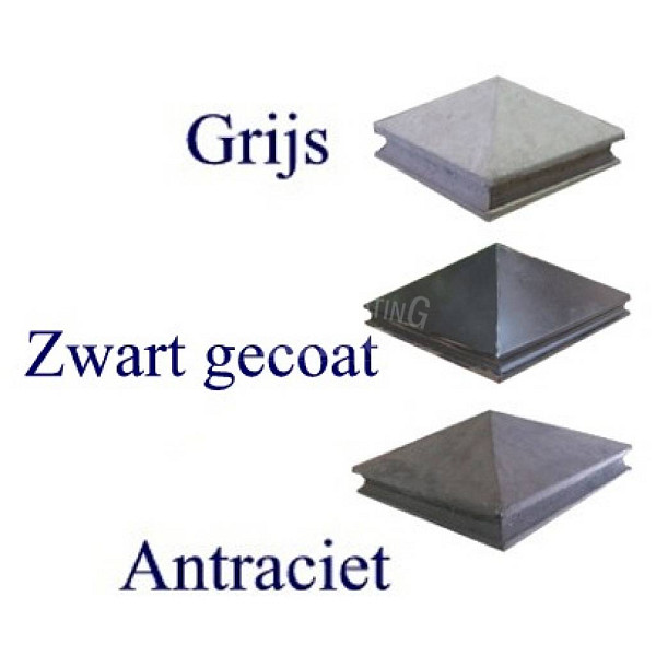 paalm. met sierrand 50x50 zwart gecoat