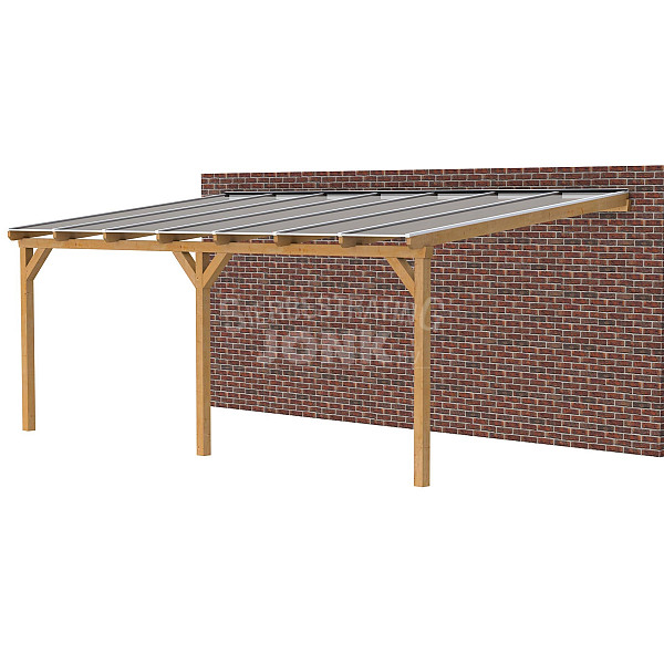 Jwoods DHZ Veranda polycarbonaat 706x300cm, aanbouw