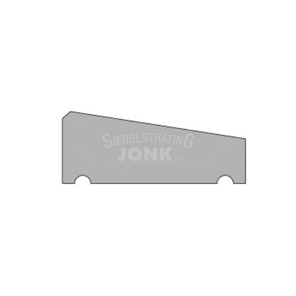 muurafdekb 1 zijdig 25x100x7/4,5 glad grijs