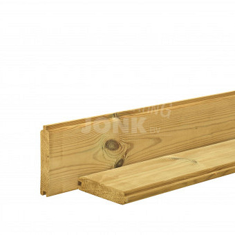 Grenen blokhutplank 2,8x14,5x200 cm, groen geïmpregneerd