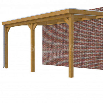 Veranda Classic 500, 512 x 360 cm., douglas, dakplaten helder, groen geïmpregneerd