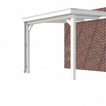 Veranda Classic 300, 312 x 360 cm., vuren, dakplaten helder, wit gespoten