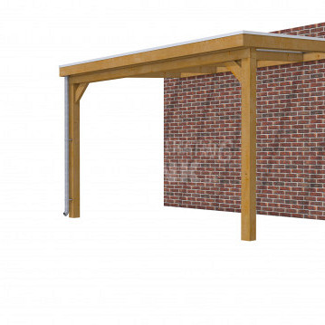 Veranda Classic 400, 412 x 310 cm., douglas, dakplaten helder, groen geïmpregneerd