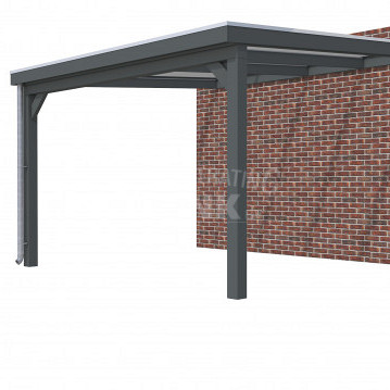 Veranda Classic 400, 412 x 410 cm., vuren, dakplaten opaal, antraciet gespoten