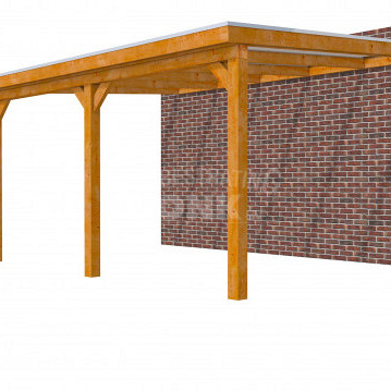 Veranda Classic 500, 512 x 410 cm., douglas, dakplaten helder, transparant gespoten