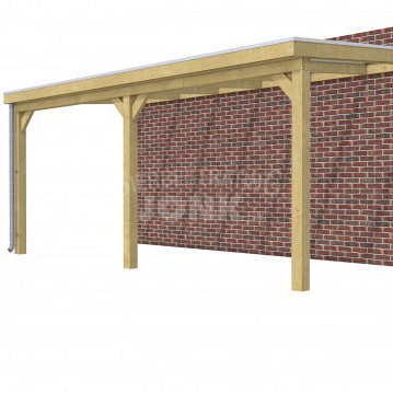 Veranda Classic 600, 612 x 310 cm., vuren, dakplaten helder, groen geïmpregneerd