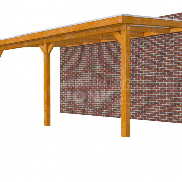 Veranda Classic 600, 612 x 360 cm., douglas, dakplaten helder, transparant gespoten