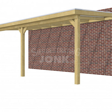 Veranda Classic 700, 712 x 360 cm., vuren, dakplaten helder, groen geïmpregneerd