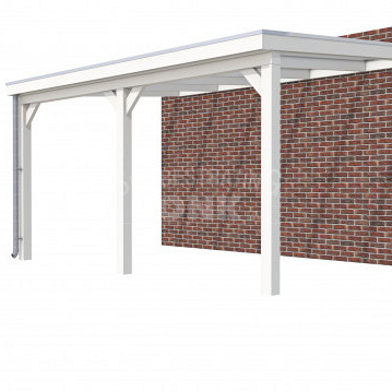 Veranda Classic 500, 512 x 360 cm., vuren, dakplaten helder, wit gespoten