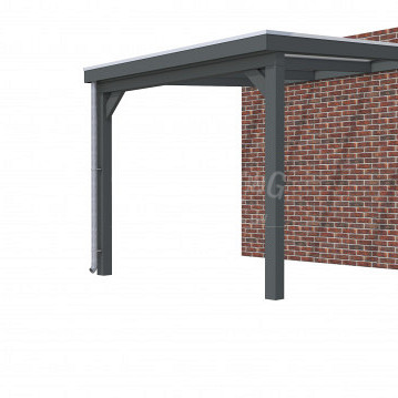 Veranda Classic 300, 312 x 360 cm., vuren, dakplaten opaal, antraciet gespoten