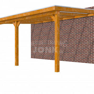 Veranda Classic 600, 612 x 410 cm., douglas, dakplaten helder, transparant gespoten