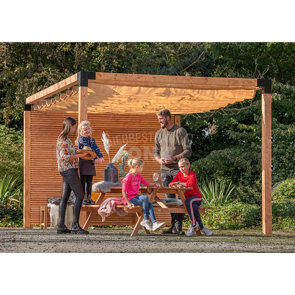 Picknicktafel Economy onbehandeld, geschaafd hardhout 160x150x75 cm