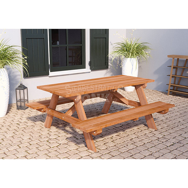 Picknicktafel Comfort geolied hardhout 180x160x75 cm