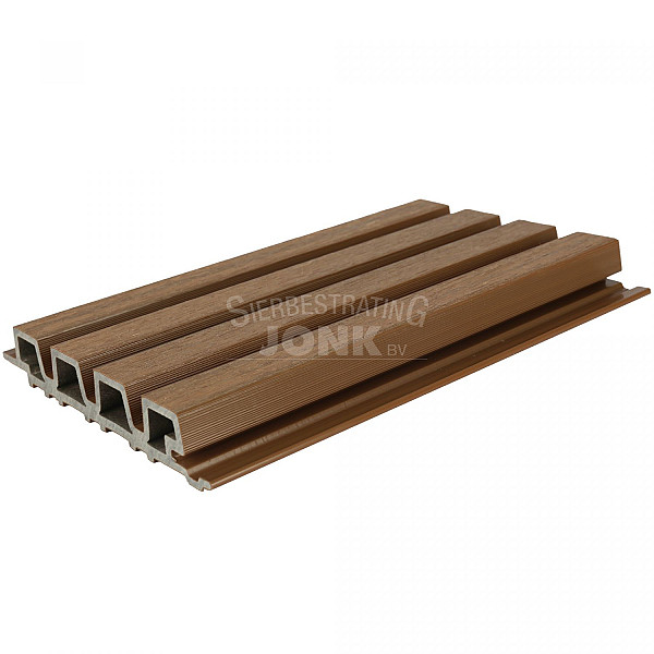 NewTechWood Castellation HKC co-extrusie wandbekleding rhombus profiel 3,3x21,5x390 cm Teak