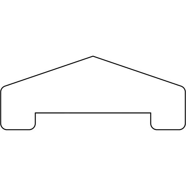 Afdekregel piramide hardhout 180x8,8x3,5 cm