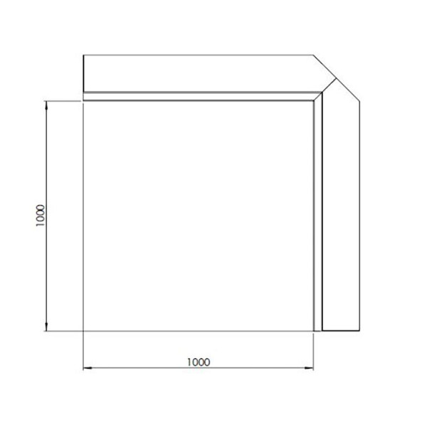 Gepoedercoat staal keerwand binnenhoek 100x100x40 cm antraciet grijs