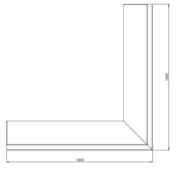 Cortenstaal keerwand buitenhoek 100x100x30 cm