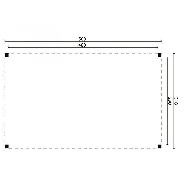 Schuifzeil doe-het-zelf draagconstructie Red class wood 508x318x250 cm