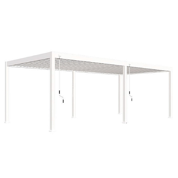 Shuttershade Aluminium Pergola 360x720x255cm White RAL 9016 Vrijstaand