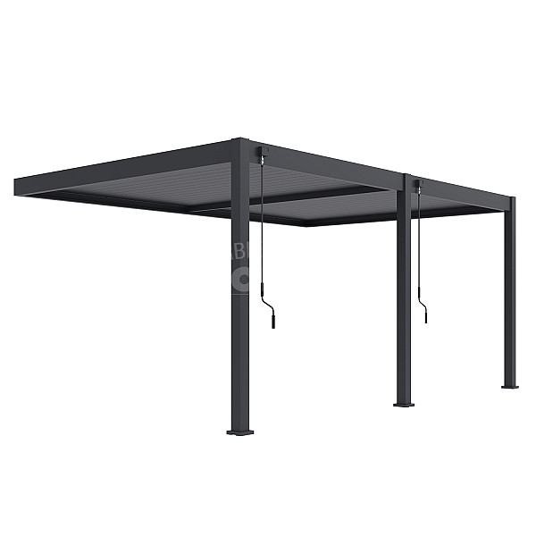 Shuttershade Aluminium Pergola 360x530x255cm Charcoal RAL 7015 Muuraanbouw