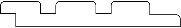 Triple profielplank, douglas, 1,9x13x490 cm, zilvergrijs geïmpregneerd