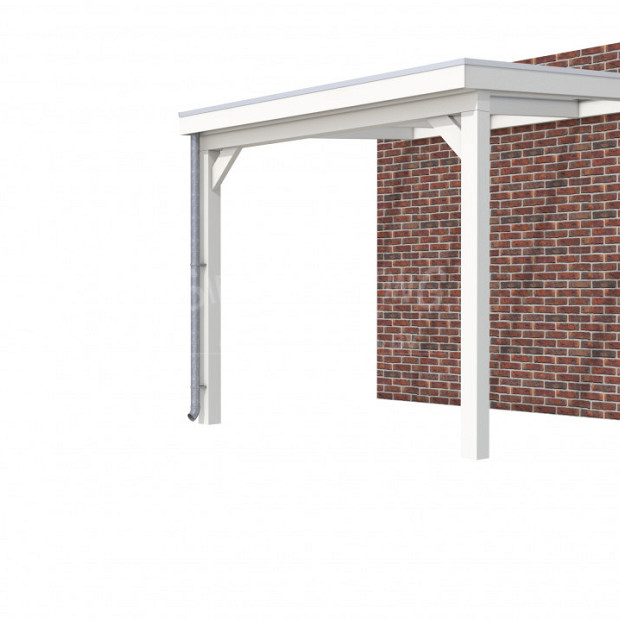 Veranda Classic 300, 312 x 310 cm., vuren, dakplaten helder, wit gespoten