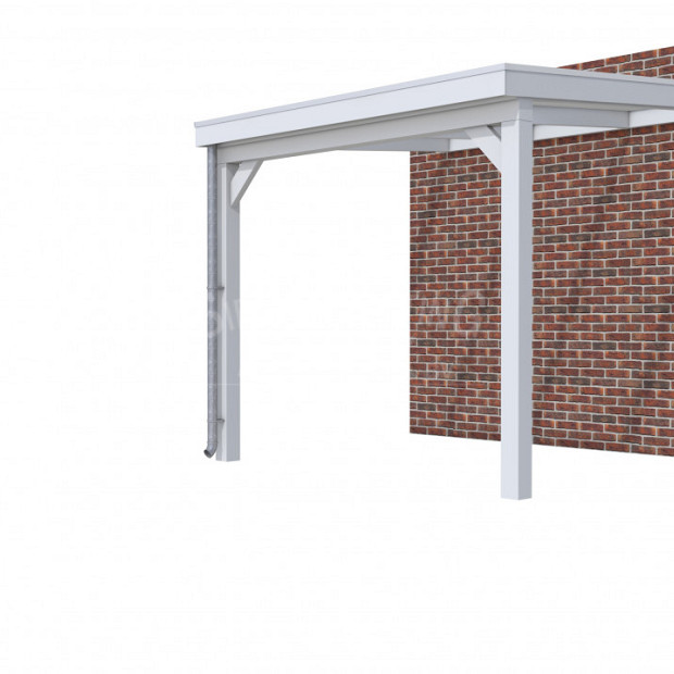 Veranda Classic 300, 312 x 410 cm., vuren, dakplaten helder, grijs gespoten