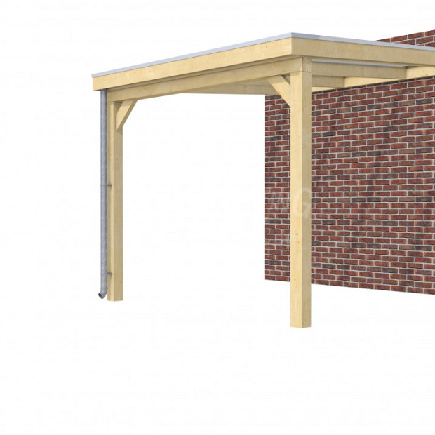 Veranda Classic 300, 312 x 360 cm., vuren, dakplaten helder, onbehandeld