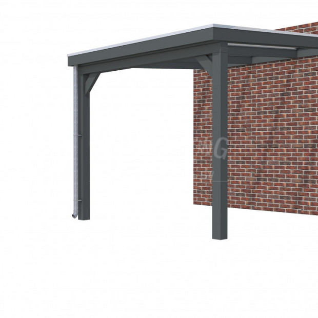 Veranda Classic 300, 312 x 360 cm., vuren, dakplaten helder, antraciet gespoten