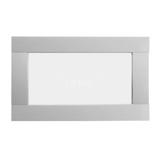 Vuren vast raam met melkglas, 71,2 x 43,8 cm., lichtgrijs gespoten