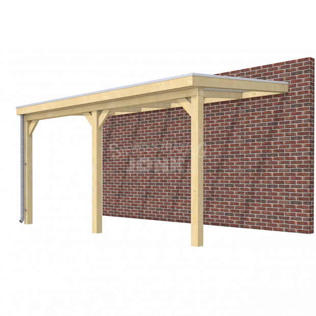 Veranda Classic 500, 512 x 310 cm., vuren, dakplaten helder, onbehandeld