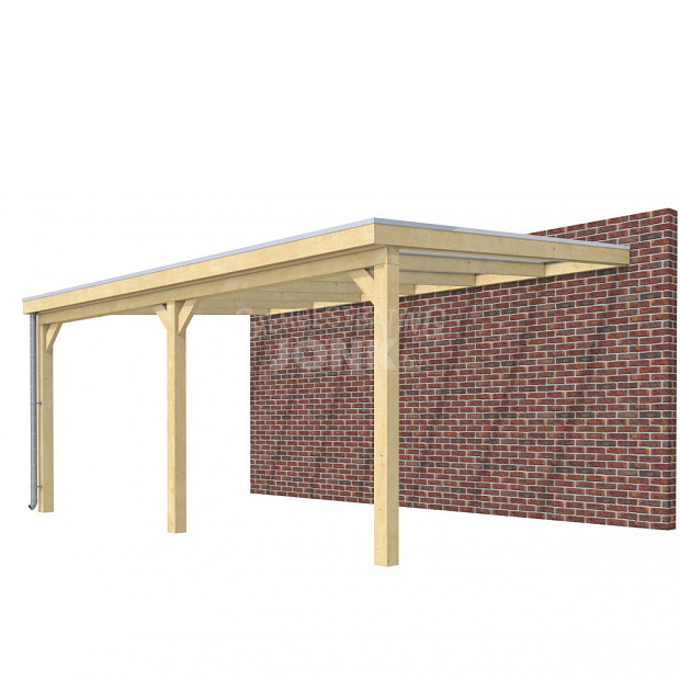 Veranda Classic 600, 612 x 410 cm., vuren, dakplaten opaal, onbehandeld