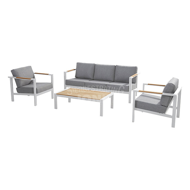 Ginger Loungeset 3 zits Loungebank + 2 Lounge Stoelen + Ginger Salontafel