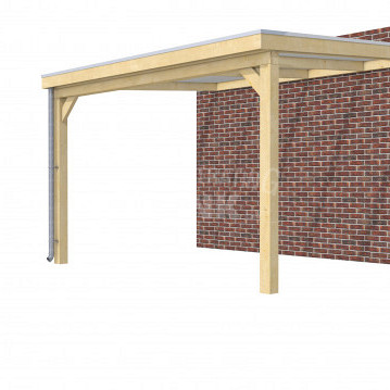 Veranda Classic 400, 412 x 360 cm., vuren, dakplaten opaal, onbehandeld