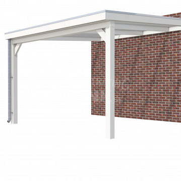 Veranda Classic 400, 412 x 410 cm., vuren, dakplaten opaal, wit gespoten