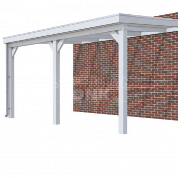 Veranda Classic 500, 512 x 360 cm., vuren, dakplaten opaal, lichtgrijs gespoten