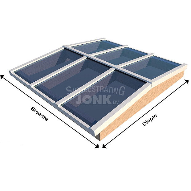 Zadeldak Lichtstraat 6-ruits 240,2(B) x 155(D) cm, enkel glas