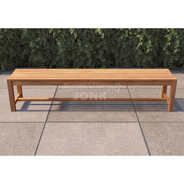 Tennisbank Court onbehandeld teak 200x40x44 cm