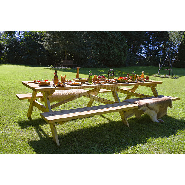 Picknicktafel Superieur geïmpregneerd, geschaafd vuren 300x162x76 cm