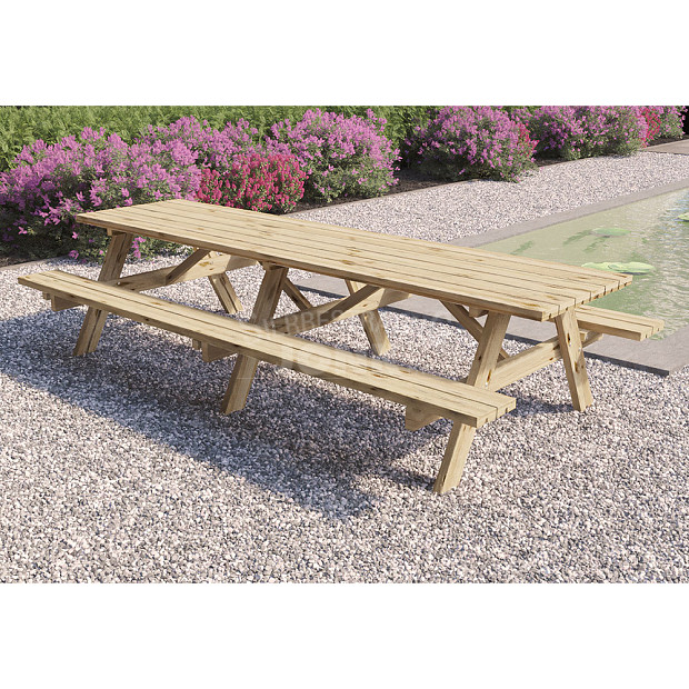 Picknicktafel Superieur geïmpregneerd, geschaafd vuren 300x162x76 cm