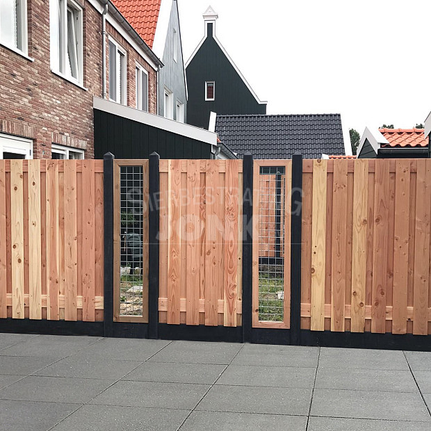 JWOODS Tuinscherm Red Wood 19-planks afbouw rechts 180/90x180 cm Geschaafd