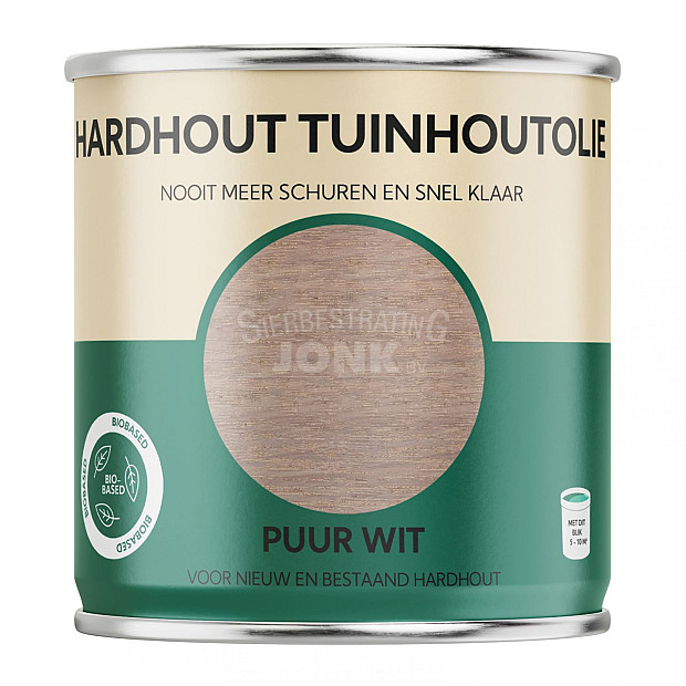 Hardhout tuinhoutolie puur wit 750 ml