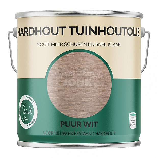 Hardhout tuinhoutolie puur wit 2500 ml