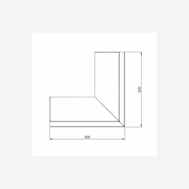 Cortenstaal keerwand buitenhoek 50x50x50 cm