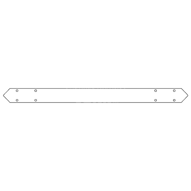 Verzinkt staal bodemplaat verbinder 100 cm